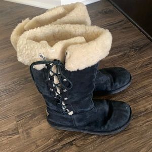 Ugg Black Boots Australia Upside Tall Winter Lace
